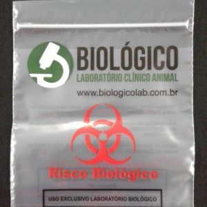 SACO PLÁSTICO COM FECHO ZIP PARA COLETA DE MATERIAL BIOLÓGICO MBL