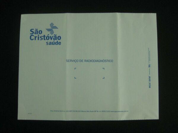 ENVELOPE PLÁSTICO PARA CHAPAS DE RX E TOMOGRAFIA, IMAGEM E OUTROS