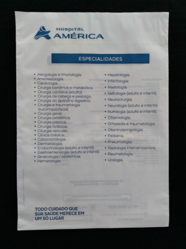 ENVELOPE PLÁSTICO PARA CHAPAS DE RX E TOMOGRAFIA, IMAGEM E OUTROS 1