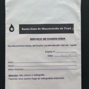 ENVELOPE PLÁSTICO PARA CHAPAS DE RX, TOMOGRAFIA E IMAGEM TIPO FRONHA