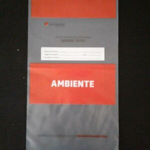ENVELOPE PLÁSTICO PARA COLETA DE MATERIAL BIOLÓGICO MBL AMBIENTE COM ABA E FITA