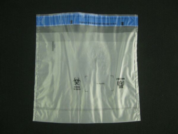 ENVELOPE PLÁSTICO PARA COLETA DE MATERIAL BIOLÓGICO MBL  COM ABABE FITA COM BOLSA CANGURU IMPRESSO 1