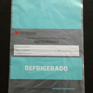 ENVELOPE PLÁSTICO PARA COLETA DE MATERIAL BIOLÓGICO MBL REFRIGERADO COM ABA E FITA