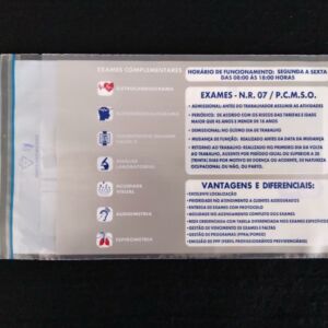 ENVELOPE PLÁSTICO PARA ENTREGA DE EXAME OCUPACIONAL COM JANELA COM ABA E FITA 1