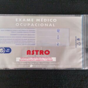 ENVELOPE PLÁSTICO PARA ENTREGA DE EXAME OCUPACIONAL COM JANELA COM ABA E FITA