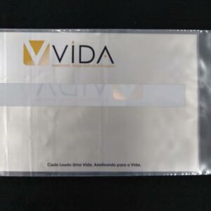 ENVELOPE PLÁSTICO PARA ENTREGA DE EXAMES DE DIAGNÓSTICO COM JANELA ABA E FITA 13