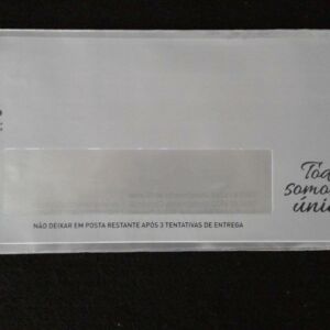 ENVELOPE PLÁSTICO PARA ENVIO DE COBRANÇA E INFORMATIVOS COM JANELA COM ABA E FITA PERMANENTE