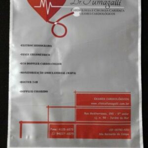 ENVELOPE PLÁSTICO PARA EXAMES CARDIOLÓGICOS TIPO FRONHA