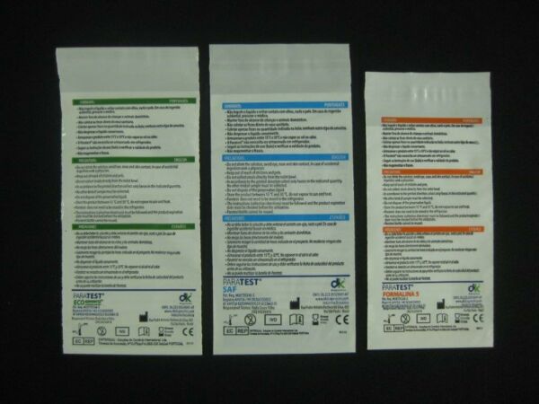 ENVELOPE PLÁSTICO PARA KIT DE EXAMES PARASITOLÓGICO IMPRESSO COM ABA E FITA 1