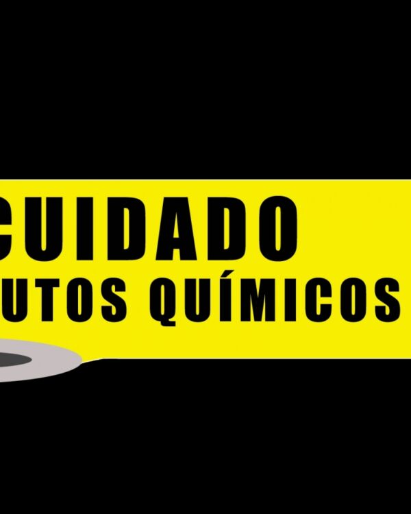 FAIXA DE SINALIZAÇÃO E SEGURANÇA CUIDADO PRODUTOS QUÍMICOS