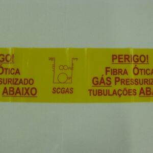 FAIXA DE SINALIZAÇÃO E SEGURANÇA SUBTERÂNEA 17 PARA FIBRA ÓPTICA E GÁS PRESSURIZADO TUBULAÇÕES ABAIXO