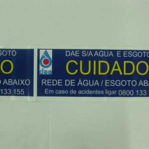 FAIXA DE SINALIZAÇÃO E SEGURANÇA SUBTERÃNEA 18 PARA REDE DE ÁGUA E ESGOTO ABAIXO
