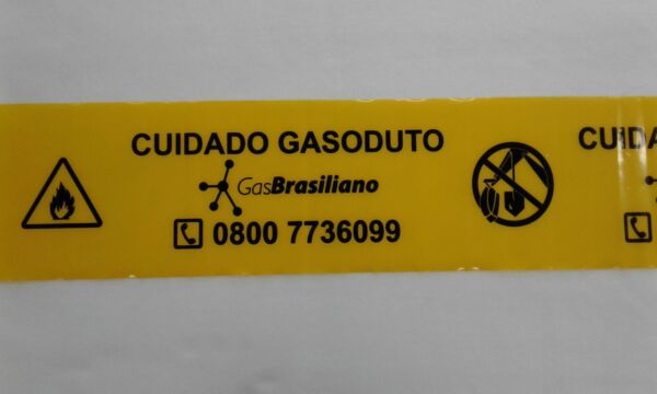 FAIXA DE SINALIZAÇÃO E SEGURANÇA SUBTERRÂNEA  CUIDADO GASODUTO
