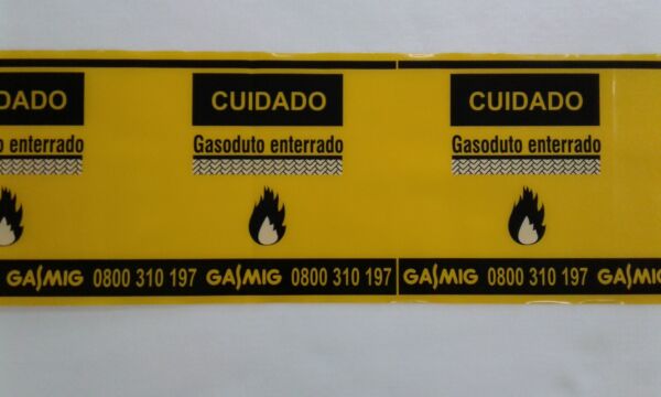 FAIXA DE SINALIZAÇÃO E SEGURANÇA SUBTERRÂNEA CUIDADO GASODUTO ENTERRADO