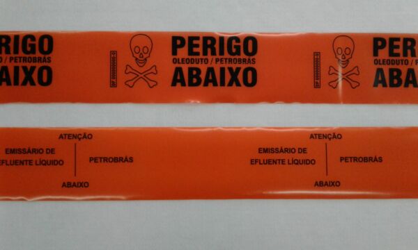FAIXA DE SINALIZAÇÃO E SEGURANÇA SUBTERRÂNEA PERIGO REDE ELÉTRICA