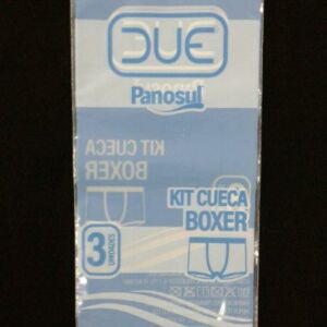 SACO PLÁSTICA PARA CUECAS COM SOLAPA E FURO PARA DISPLAY COM ABA E FITA 4