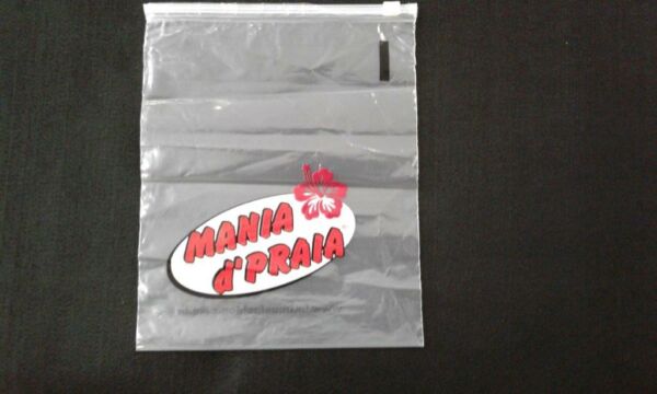 SACO PLÁSTICO COM FECHO E CURSOR PARA BIQUINIS E MODA PRAIA