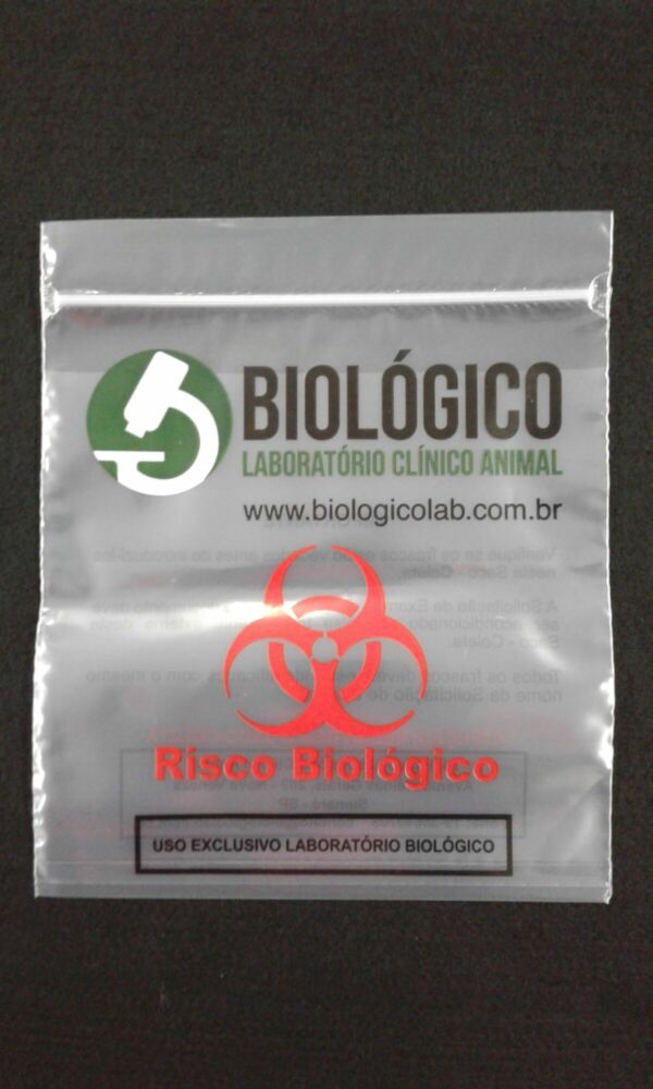 SACO PLÁSTICO COM FECHO ZIP PARA COLETA DE MATERIAL BIOLÓGICO MBL ANIMAL E ANATOMIA PATOLÓGICA COM BOLSA CANGURU - Image 2