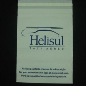 SACO PLÁSTICO COM FECHO ZIP E FITA ADESIVA PARA INDISPOSIÇÃO ESTOMACAL ENJOO 1