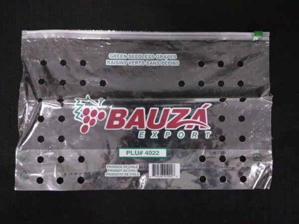 SACO PLÁSTICO COM FECHO ZIP PARA FRUTAS, CEREJAS, UVAS E OUTRAS