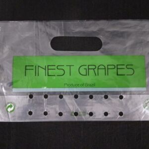 SACO PLÁSTICO COM FECHO ZIP PARA FRUTAS, CEREJAS, UVAS E OUTRAS