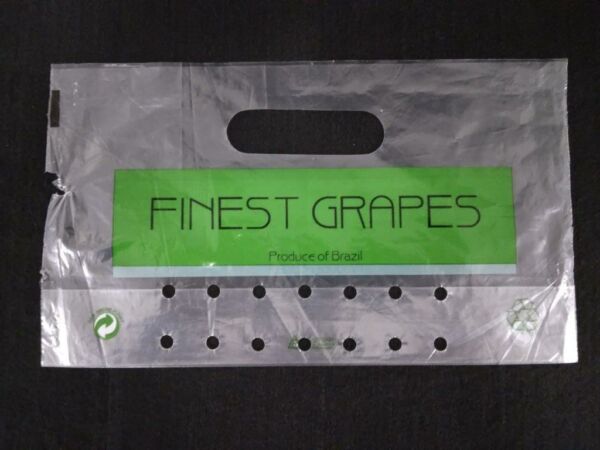 SACO PLÁSTICO COM FECHO ZIP PARA FRUTAS, CEREJAS, UVAS E OUTRAS