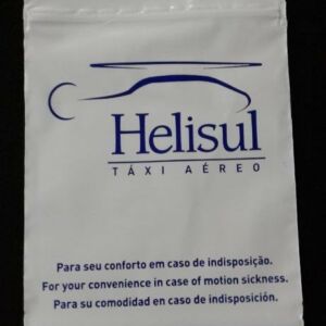 SACO PLÁSTICO COM FECHO ZIP E FITA ADESIVA PARA INDISPOSIÇÃO ESTOMACAL ENJOO 2