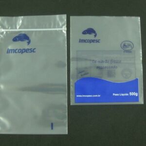 SACO PLÁSTICO COM FECHO ZIP PARA PEIXES CONGELADOS