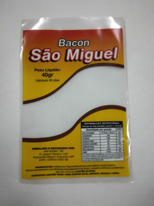 SACO PLASTICO EM PP PARA BACON SALGADOS