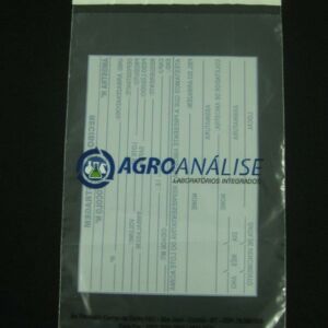 SACO PLÁSTICO PARA AMOSTRA DE COLETA DE SOLOS, GRÃOS, FOLHAS, FERTILIZANTES E OUTROS  COM ABA