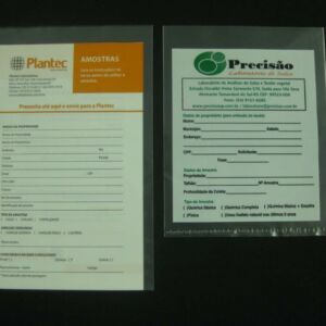 SACO PLÁSTICO PARA AMOSTRA DE COLETA  SOLOS,GRÃOS, FOLHAS, FERTILIZANTES E OUTROS COM ABERTURA NA PARTE SUPERIOR
