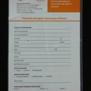 SACO PLÁSTICO PARA AMOSTRAS DE COLETA DE SOLOS, GRÃOS, FOLHAS, FERTILIZANTES E OUTROS COM ABERTURA NA PARTE SUPERIOR 1