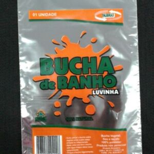 SACO PLÁSTICO PARA BUCHA DE BANHO VEGETAL COM ABERTURA NA PARTE SUPERIOR