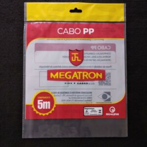 SACO PLÁSTICO PARA CABO PP COM SOLAPA E FURO PARA DISPLAY 2