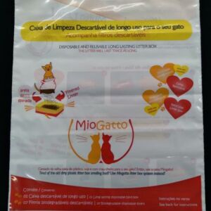 SACO PLÁSTICO PARA CAIXA DE LIMPEZA DESCARTÁVEL DE GATOS  FURO PARA DISPLAY AB 2