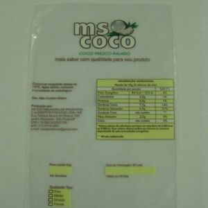 SACO PLÁSTICO PARA COCO FRESCO RALADO CONGELADO COM ABERTURA NA PARTE SUPERIOR 2