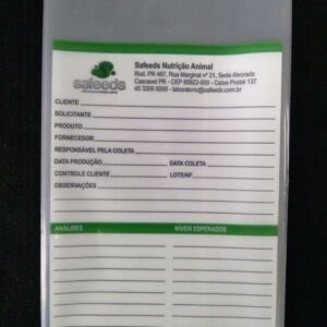 SACO PLÁSTICO PARA COLETA DE  AMOSTRAS DE NUTRIÇÃO ANIMAL 1