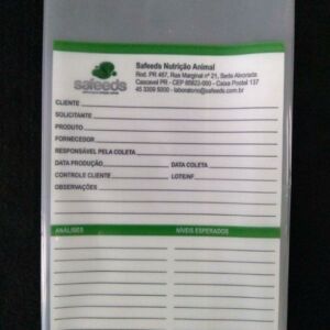 SACO PLÁSTICO PARA COLETA DE AMOSTRA NUTRIÇÃO ANIMAL