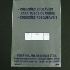 SACO PLÁSTICO PARA CONEXÕES SOLDÁVEIS,ROSQUEÁVEIS E TUBOS DE COBRE, ABERTURA NA PARTE SUPERIOR