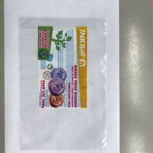 SACO PLÁSTICO PARA DOCES MASSA DE BISCUIT COM SANFONA DE FUNDO E ABERTURA NA PARTE SUPERIOR
