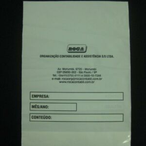 SACO PLÁSTICO PARA DOCUMENTOS CONTÁBEIS, MALOTES E ARQUIVO
