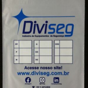 SACO PLÁSTICO PARA EQUIPAMENTOS DE PROTEÇÃO INDIVIDUAL EPIS, MÁSCARA, RESPIRADOR, FILTRO, LUVAS, BOTAS, ÓCULOS, UNIFORMES, ETC, COM ABA E FITA 2