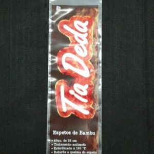 SACO PLÁSTICO PARA ESPETO DE CHURRASCO EM BAMBU COM FURO PARA DISPLAY ABERTURA NA  PARTE SUPERIOR