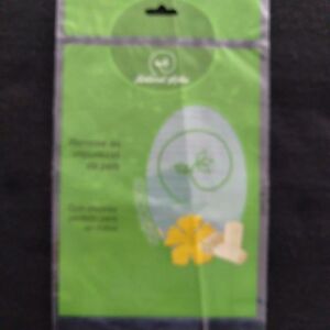 SACO PLÁSTICO PARA ESPONJA VEGETAL COM SOLAPA E FURO PARA DISPLAY COM ABA E FITA