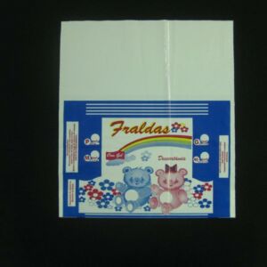 SACO PLÁSTICO PARA FRALDAS COM SANFONA DE FUNDO E ABERTURA NA PARTE SUPERIOR 2