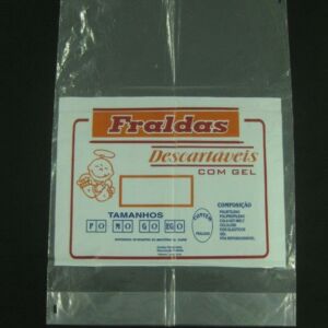 SACO PLÁSTICO PARA FRALDAS  COM SANFONA DE FUNDO E ABERTURA NA PARTE SUPERIOR