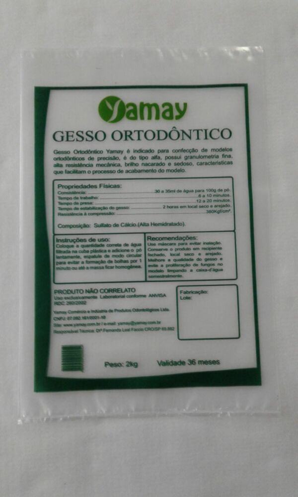 SACO PLÁSTICO PARA GESSO ORTODÔNTICO