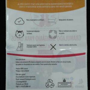 SACO PLÁSTICO PARA GRANULADO SANITÁRIO PARA GATO COM ABA E FITA