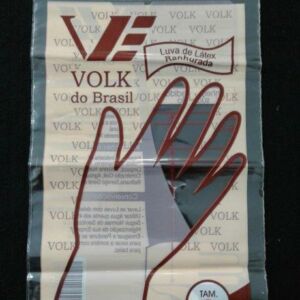 SACO PLÁSTICO PARA LUVA DE LATEX COM SOLAPA E FURO PARA DISPLAY
