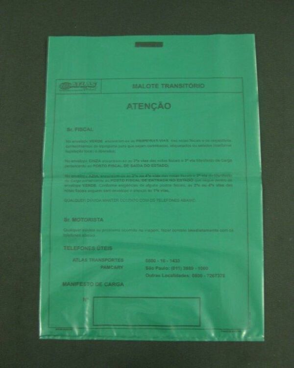 SACO PLÁSTICO PARA MALOTE TRANSPORTE E GUARDA DE DOCUMENTOS 10